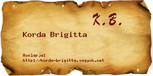 Korda Brigitta névjegykártya